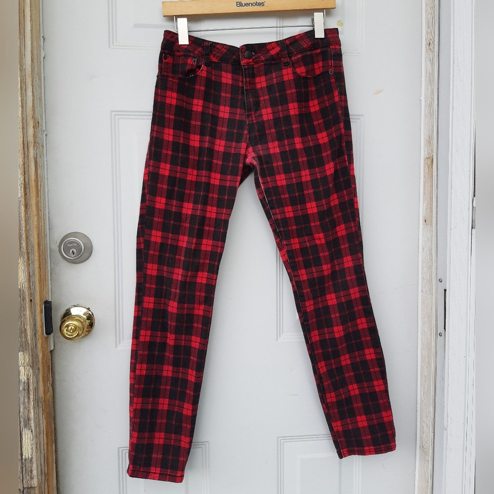 Red Plaid Jeans - Picture 6 of 11